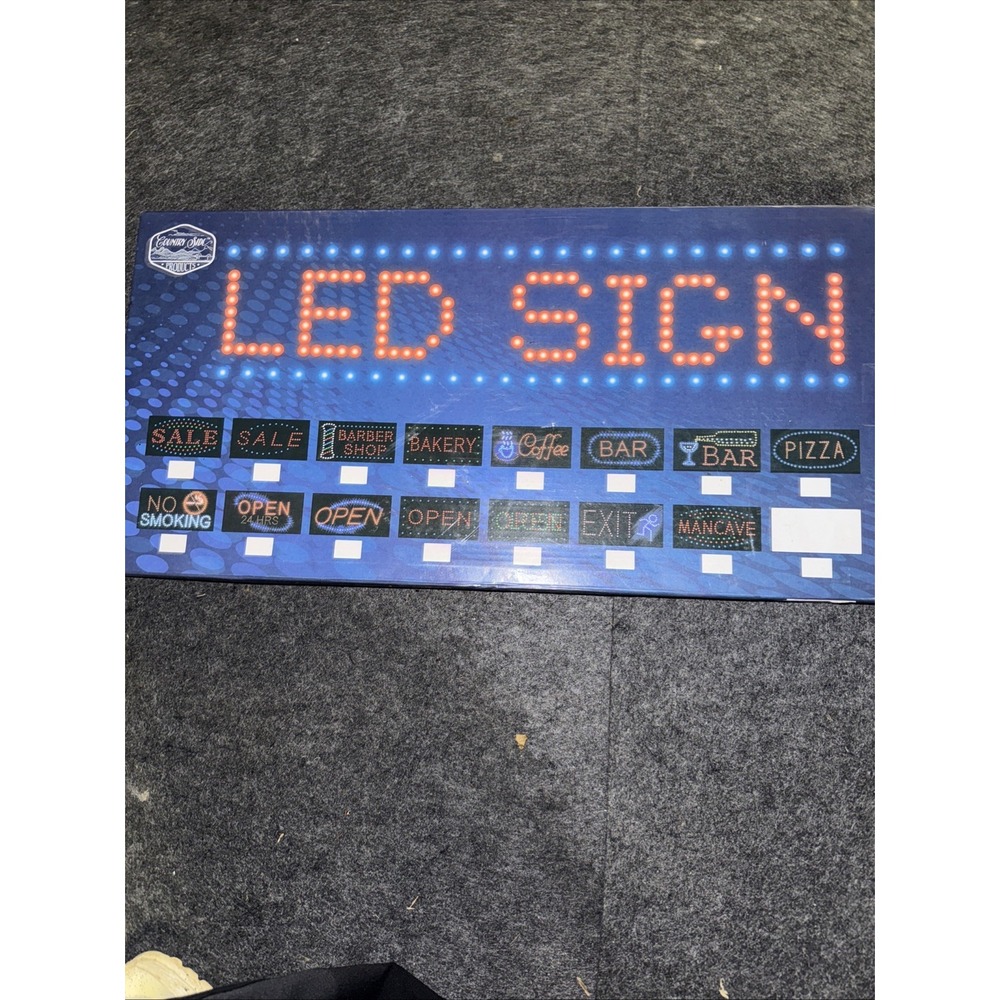 LED Illuminated Business Sign w/ Multiple Message Panels, Blue